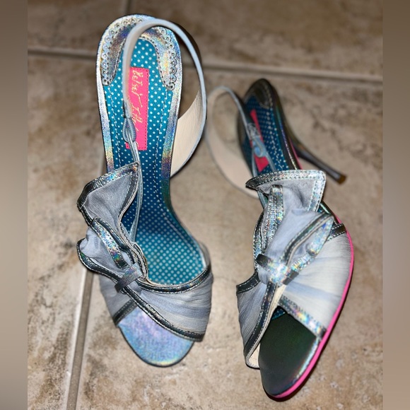 Betsey Johnson Shoes - Betsey Johnson Silver and Blue Heels